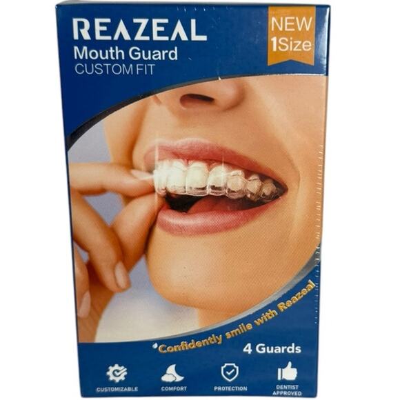 Reazeal Mouth Guard sleep aid custom fit 4 Guards New Sealed Box - Picture 1 of 4